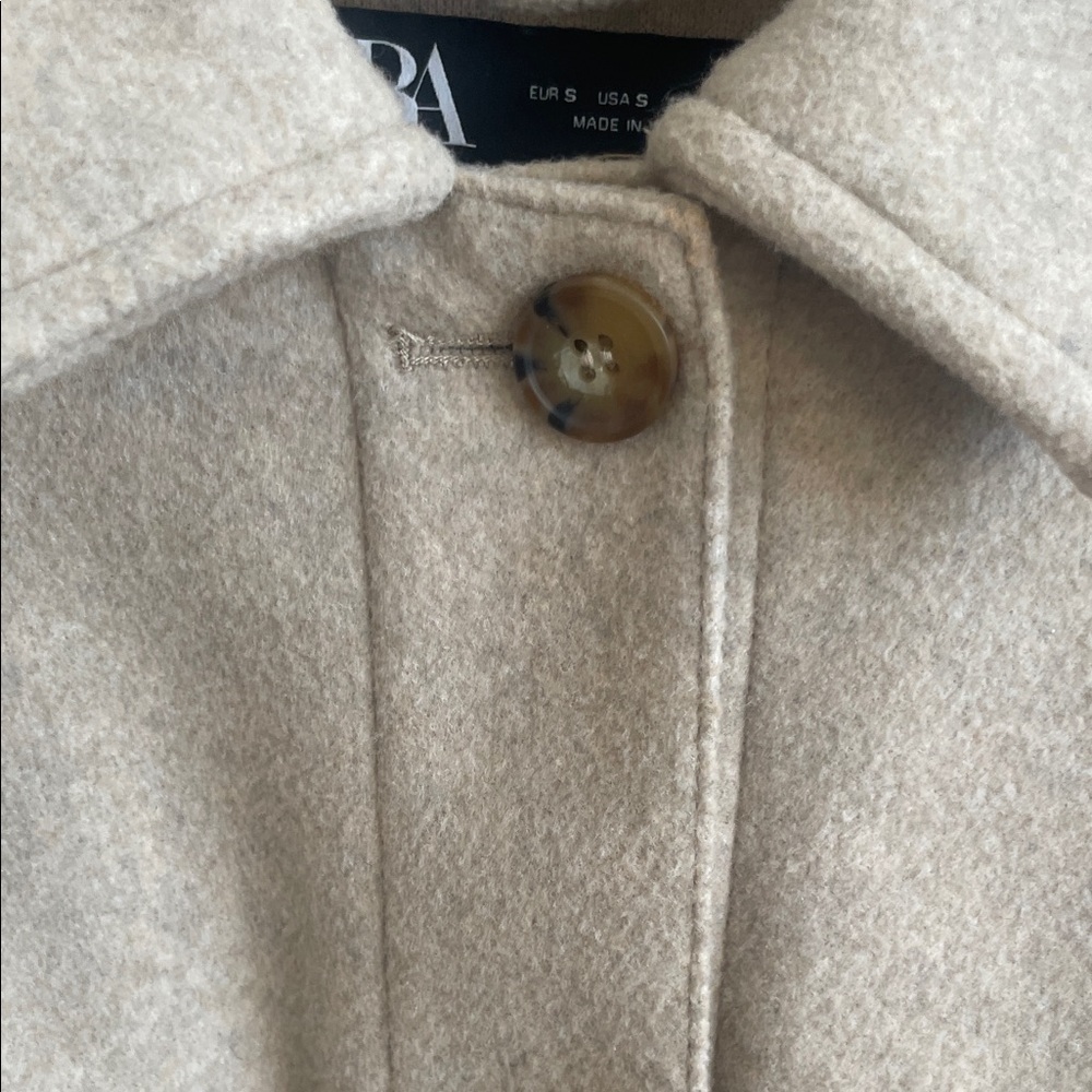 Zara Beige Belted Overshirt - Picture 5 of 12
